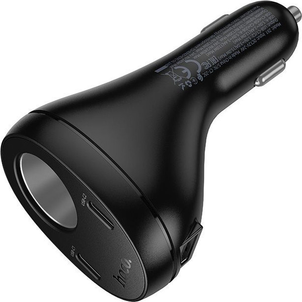 Изображение товара Адаптер питания автомобильный Hoco Z61 (черный)