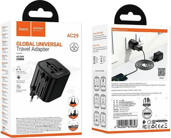 Изображение товара Переходник сетевой Hoco AC29 (черный)