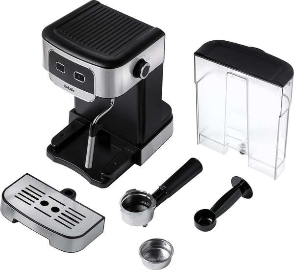 Изображение товара Кофеварка эспрессо BBK BCM1500 (черный/нержавеющая сталь)