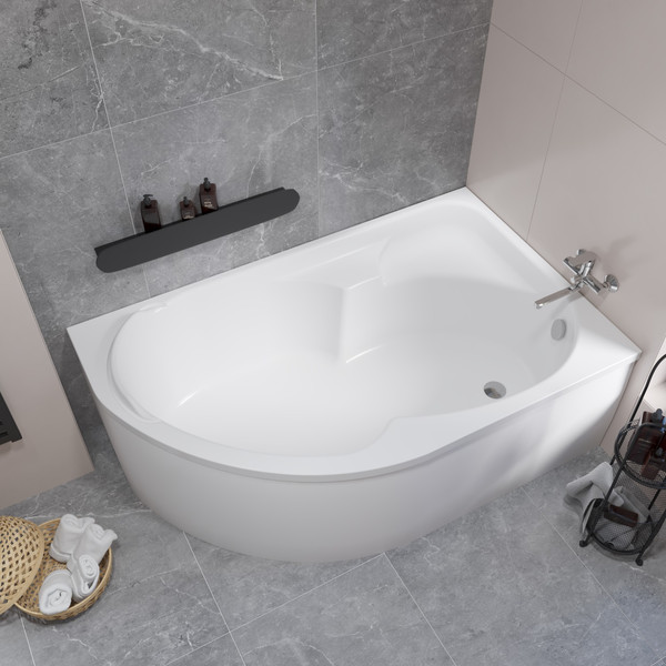 Изображение товара Ванна акриловая Lauter Geneva 170x105 / 2103170R (с ножками и сифоном 21Y11021 матовый черный)