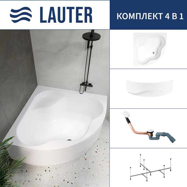 Изображение товара Ванна акриловая Lauter Majestica 150x150 / 21040150 (с каркасом, лицевым экраном и сифоном 21Y11022 белый)