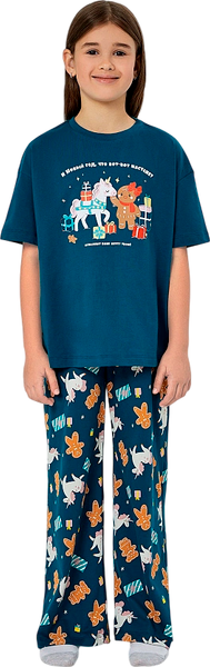 Изображение товара Пижама детская Mark Formelle 567760 (р.146-72, зеленый/НГ печеньки на зеленом)