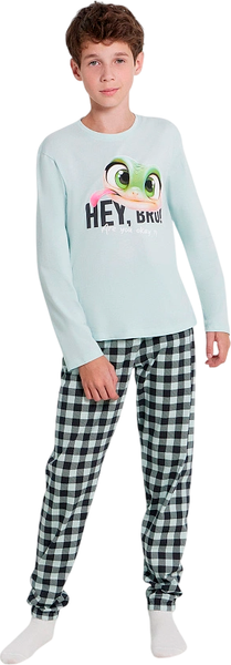 Изображение товара Пижама детская Mark Formelle 563323 (р.134-68-60, пыльная мята/графитовая клетка)