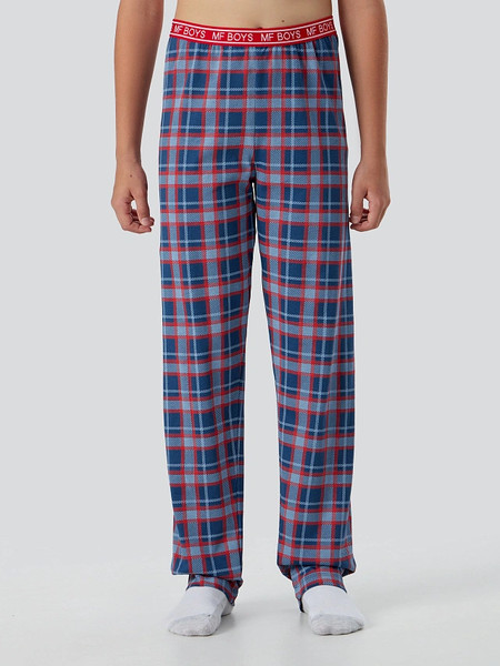 Изображение товара Пижама детская Mark Formelle 563335 (р.128-64-57, белый/красно-синяя клетка)