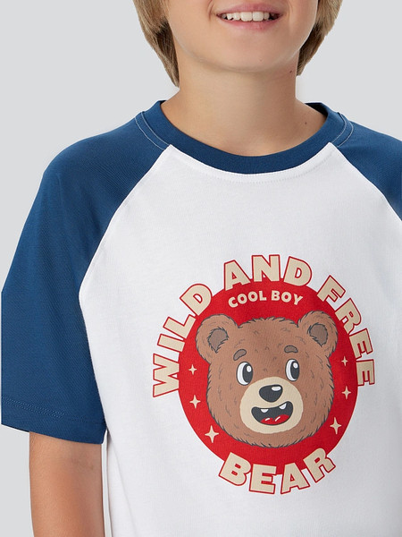 Изображение товара Пижама детская Mark Formelle 563335 (р.128-64-57, белый/красно-синяя клетка)