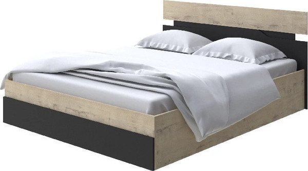 Изображение товара Двуспальная кровать Proson Milton с ПМ 160x200 (бунратти/черный)