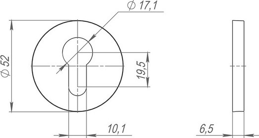Изображение товара Накладка на цилиндр Fuaro ET.R.SLR52 GR-23 (графит)