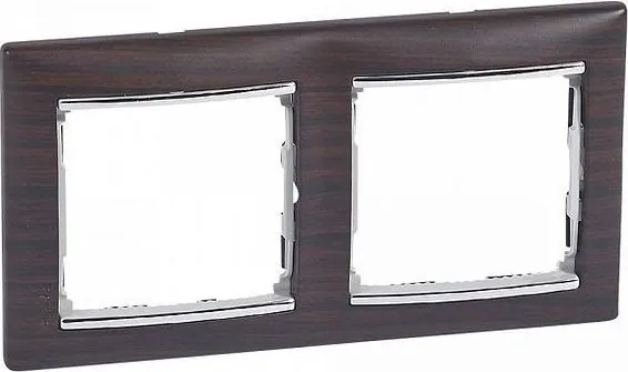 Рамка для выключателей и розеток Legrand Valena DIY / 696731 (темное дерево/серебристый) — фото 3