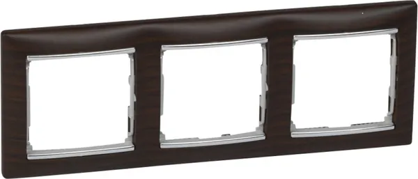 Рамка для выключателей и розеток Legrand Valena DIY / 696732 (темное дерево/серебристый) — фото 3
