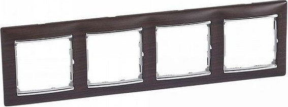 Изображение товара Рамка для выключателей и розеток Legrand Valena DIY / 696733 (темное дерево/серебристый)