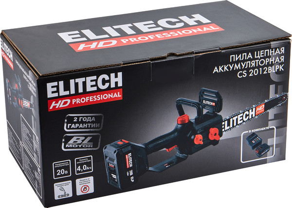 Изображение товара Пила цепная аккумуляторная Elitech CS 2012BLPK / 211701