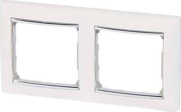 Рамка для выключателей и розеток Legrand Valena DIY / 694247 (белый/серебристый) — фото 3