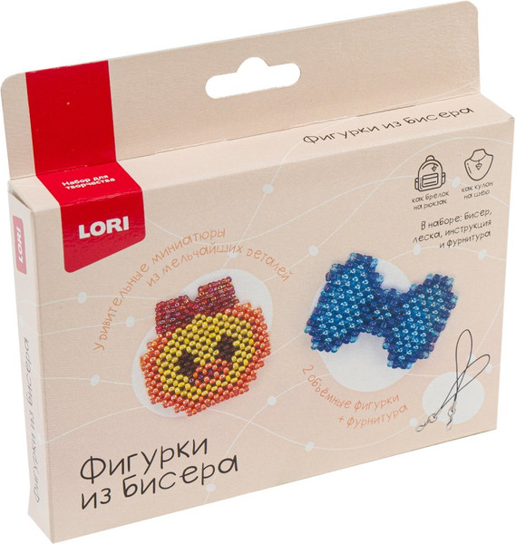 Изображение товара Набор для плетения Lori Брелоки. Фигурки из бисера. Уточка, бантик / Бис-110