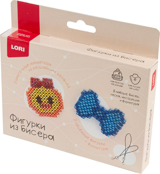 Изображение товара Набор для плетения Lori Брелоки. Фигурки из бисера. Уточка, бантик / Бис-110