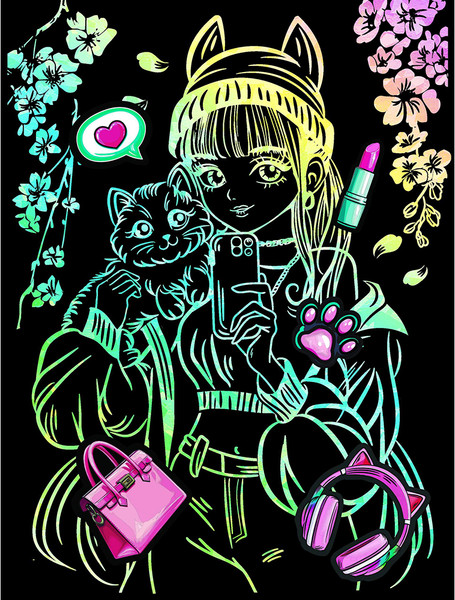 Изображение товара Гравюра Lori Селфи с котом / Гр-775