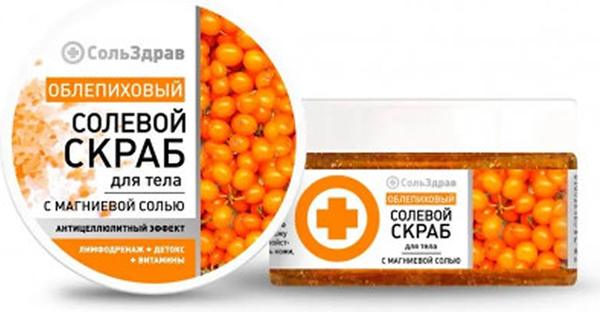 Изображение товара Скраб для тела СольЗдрав Облепиховый солевой (400г)