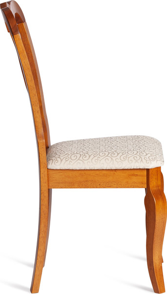 Изображение товара Набор стульев Tetchair Aphrodite 46x54x99 (2шт, дерево гевея/Espresso/ткань кремовая с рисунком А04)