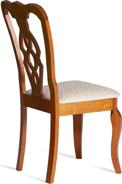 Изображение товара Набор стульев Tetchair Aphrodite 46x54x99 (2шт, дерево гевея/Espresso/ткань кремовая с рисунком А04)