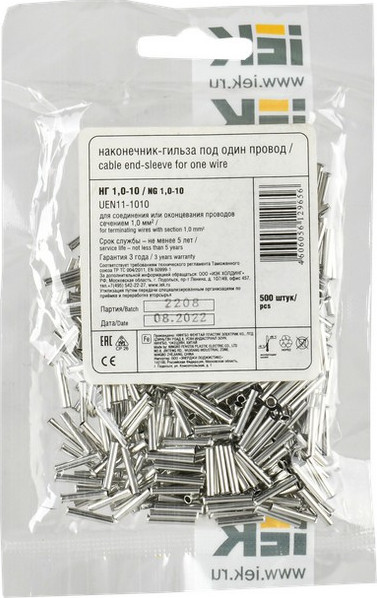 Изображение товара Набор наконечников для кабеля IEK UEN11-1010 (500шт)
