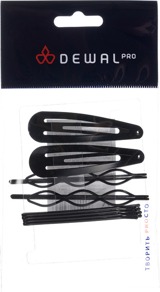 Изображение товара Набор заколок для волос Dewal Клик-клак и невидимки / CL3777 (8шт, черный)