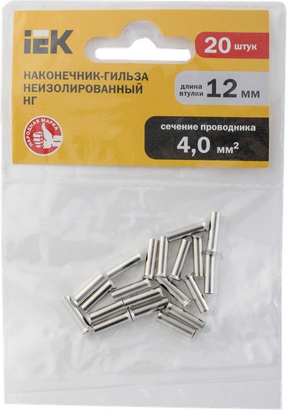Изображение товара Набор наконечников для кабеля IEK UEN10-4-4012 (20шт)
