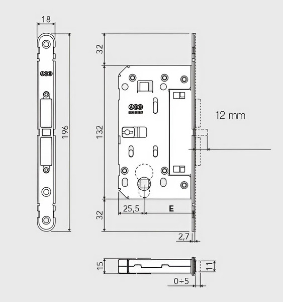 Изображение товара Замок врезной AGB Touch&Close / B06502.50.FM (белый)