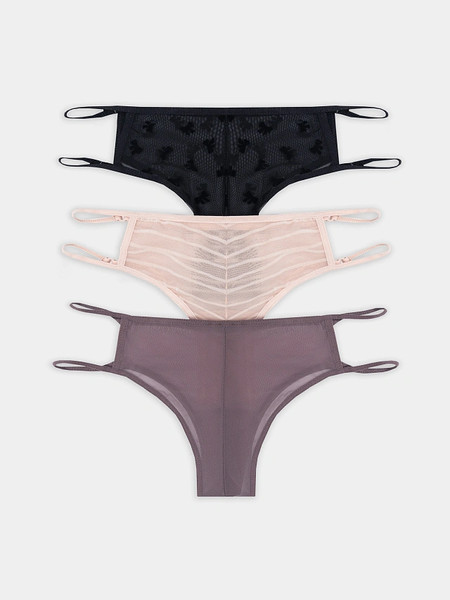 Изображение товара Комплект женских трусов Mark Formelle 412438-3 (р.102, бантики на черном-1)