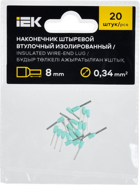 Изображение товара Набор наконечников для кабеля IEK UGN11-C34-008-020 (20шт, бирюзовый)