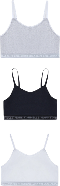 Изображение товара Комплект бюстье для девочек Mark Formelle 517708-3 (р.128-64, белый/серый меланж 4306-А/черный)