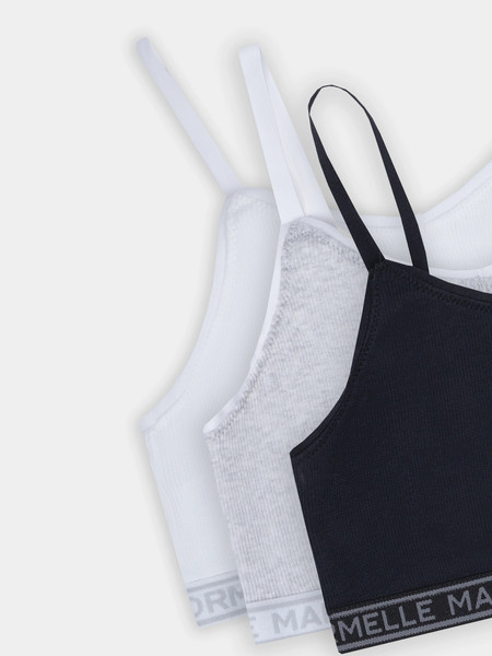 Изображение товара Комплект бюстье для девочек Mark Formelle 517708-3 (р.140-68, белый/серый меланж 4306-А/черный)
