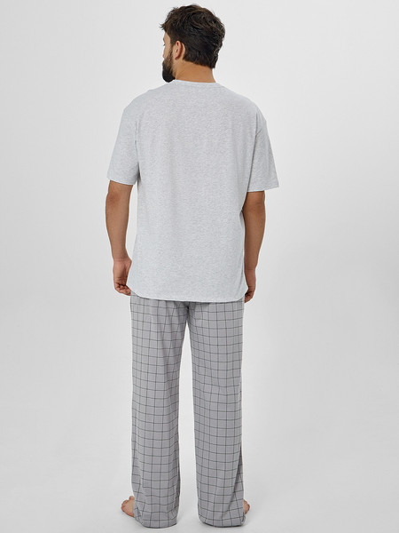 Изображение товара Комплект домашней одежды Mark Formelle 591039 (р.100-90-170/176, серый меланж 4306-А/черная клетка на сером)