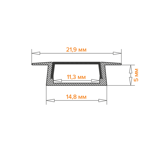 Изображение товара Профиль для светодиодной ленты Wolta WAP-I-22/6/2000-A