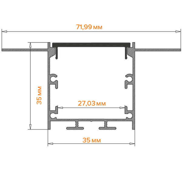 Изображение товара Профиль для светодиодной ленты Wolta WAP-I-72/35/3000-A