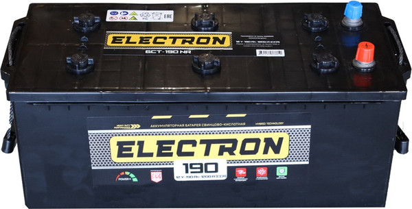 Изображение товара Автомобильный аккумулятор ELECTRON 6СТ-190 L Рус широкий болт L 1200А / СЗ000417 (190 А/ч)