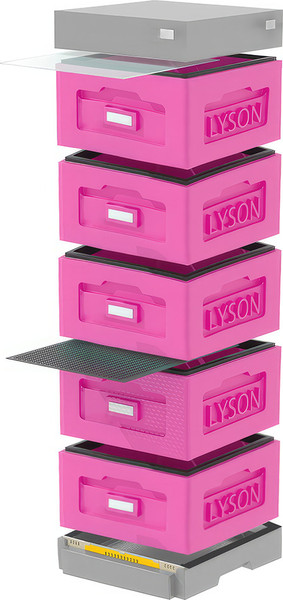 Изображение товара Улей Lyson Рута На 10 Рамок / WR5PG (розовый/серый)