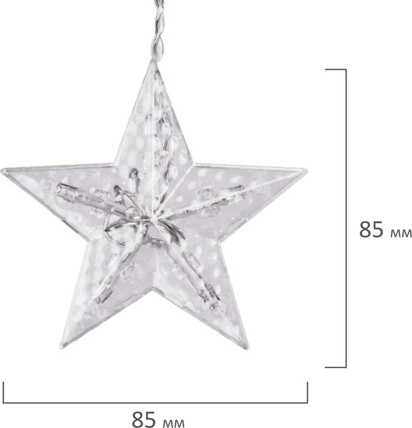 Изображение товара Светодиодная бахрома Золотая сказка Фигурки / 591361 (3х1м, теплый белый)