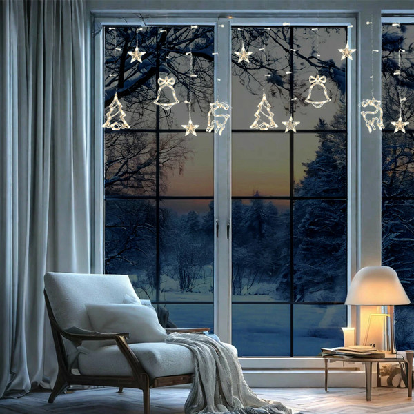 Изображение товара Светодиодная бахрома Золотая сказка Фигурки / 591361 (3х1м, теплый белый)