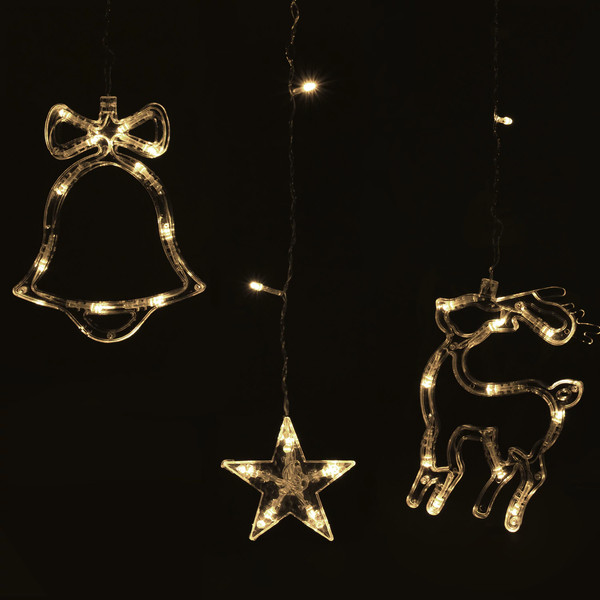 Изображение товара Светодиодная бахрома Золотая сказка Фигурки / 591361 (3х1м, теплый белый)