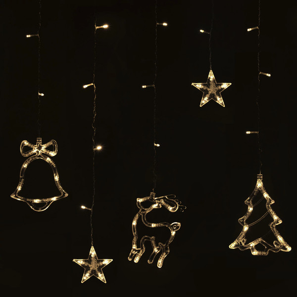 Изображение товара Светодиодная бахрома Золотая сказка Фигурки / 591361 (3х1м, теплый белый)