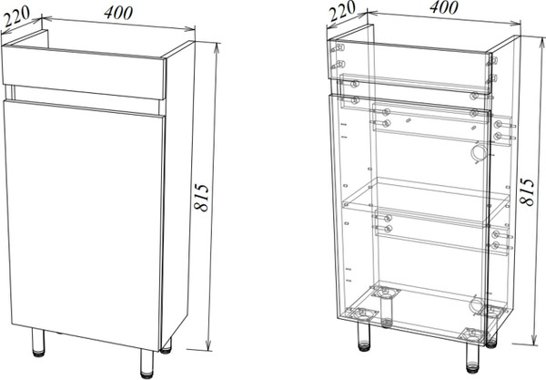 Изображение товара Тумба под умывальник Garda Kvadro 90_400 / 32.90.400.PVC (белый глянец)