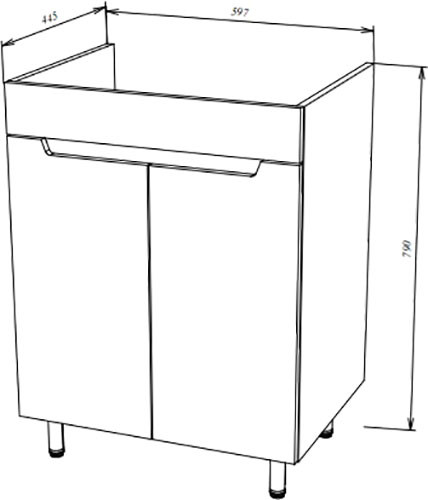 Изображение товара Тумба под умывальник Garda Marsel 92_600 / 13.92.600.PVC (белый глянец)