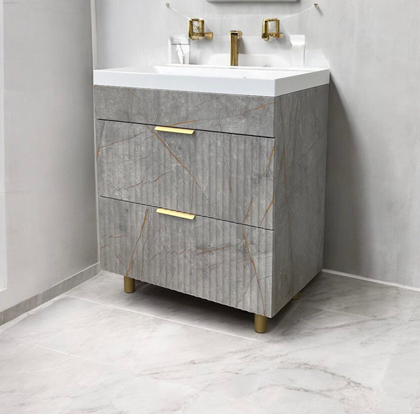 Изображение товара Тумба под умывальник Garda Onda 94_600 / 09.94.600.PVC (золотой мрамор)