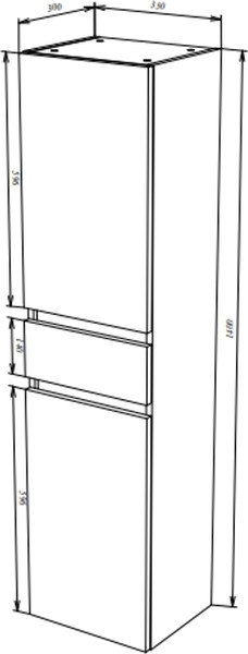 Изображение товара Шкаф для ванной Garda Tramonta 56н_350 / 08.56н.350 (белый)