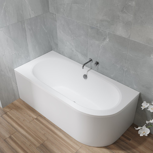 Изображение товара Ванна акриловая Lauter Bliss 150 L / 21201051L (с ножками и сифоном 21Y11021 матовый черный)