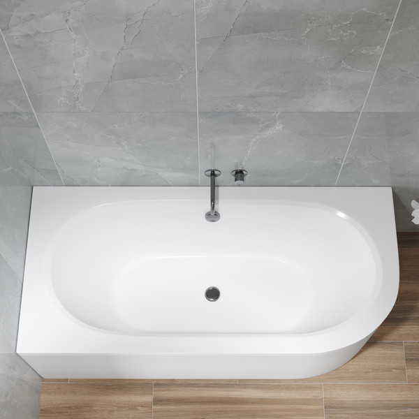 Изображение товара Ванна акриловая Lauter Bliss 150 L / 21201051L (с ножками и сифоном 21Y11021 матовый черный)