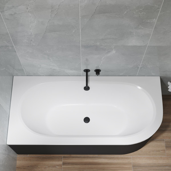 Изображение товара Ванна акриловая Lauter Bliss 150 L / 21201051L (с ножками и сифоном 21Y32001 матовый черный)