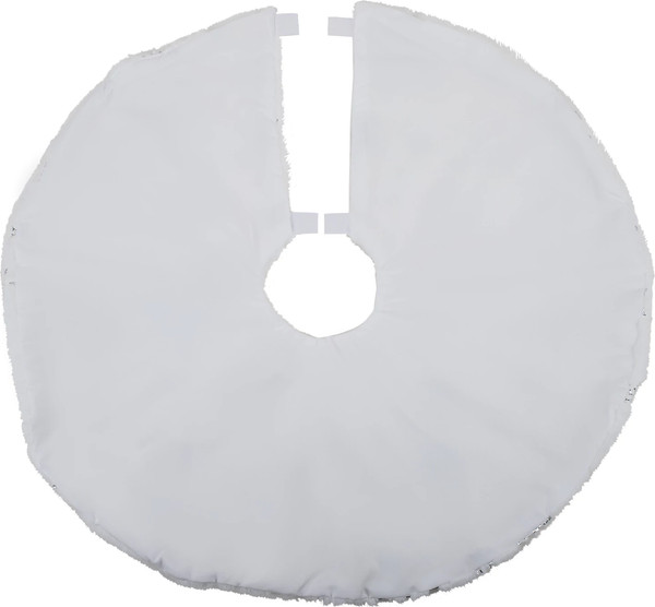 Изображение товара Юбка под елку Золотая сказка С серебристыми снежинками / 592158 (60см, белый)