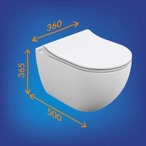 Изображение товара Унитаз подвесной с инсталляцией Cersanit Brasko Smart DPL EO Slim + Aqua 50 Prime P / 69321 (с кнопкой Accento Circle черный матовый)