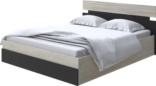 Изображение товара Двуспальная кровать Proson Milton с ПМ 180x200 (ясень шимо светлый/черный)