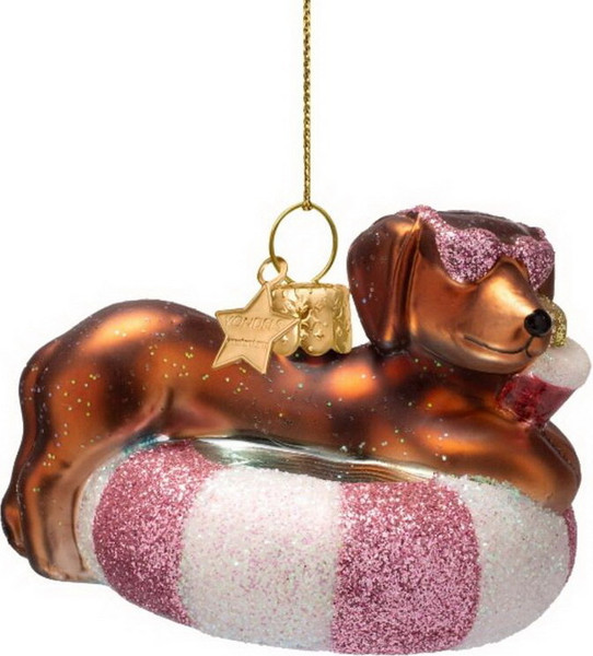 Изображение товара Елочная игрушка Vondels Такса на надувном круге / 1250999070013